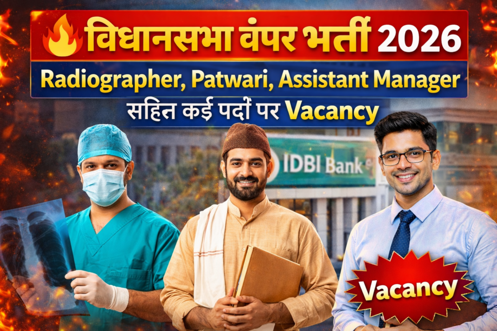 विधानसभा बंपर भर्ती 2026 Radiographer Patwari Assistant Manager Vacancy